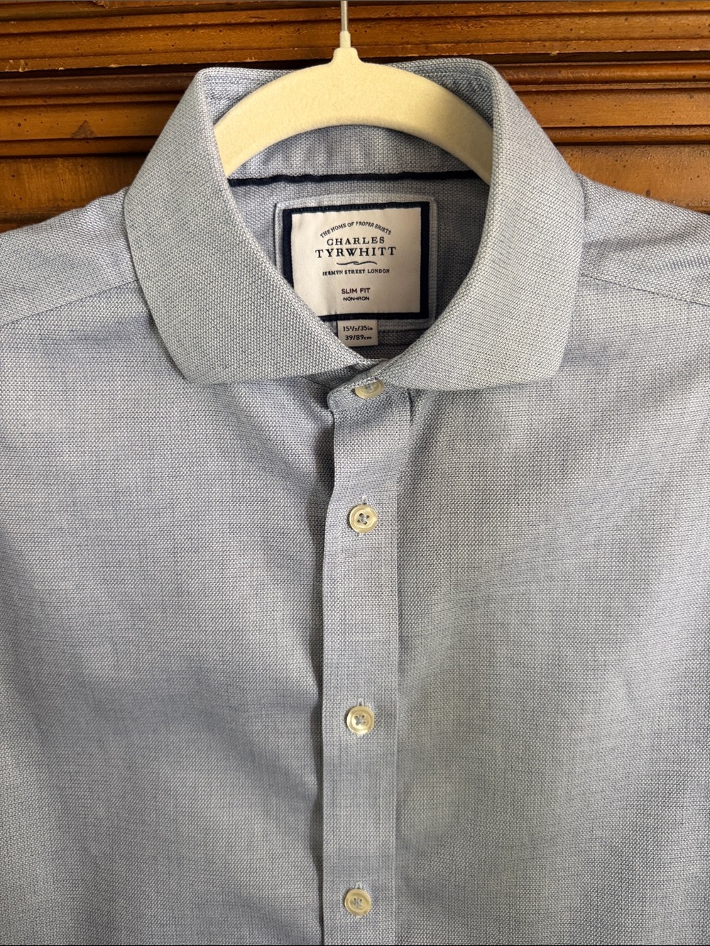 Charles Tyrwhitt Light Blue Men's Dress Shirt - Spread Collar